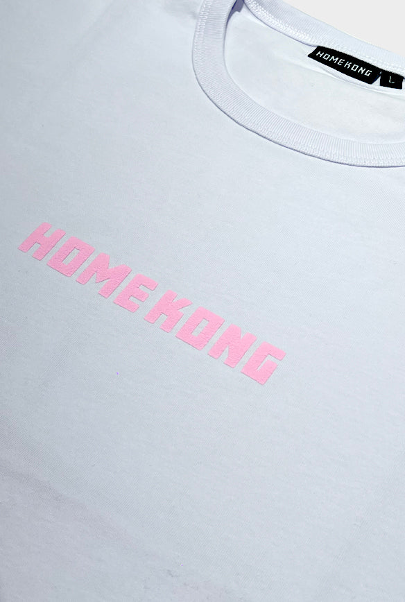 HOMEKONG PINK BUBBLE PRINT TEE WHITE