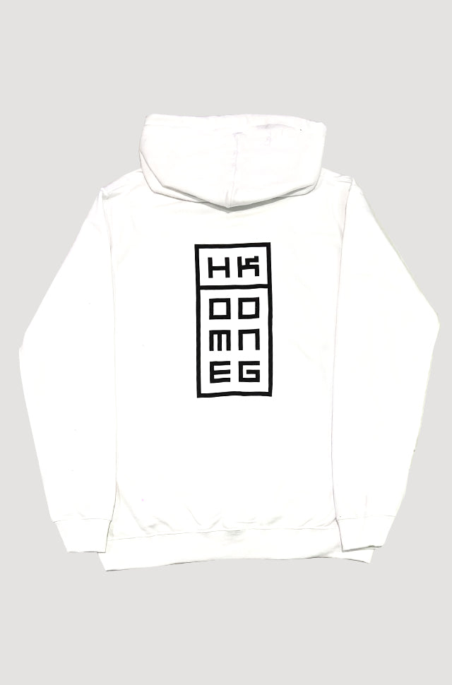 852 HOODIE WHITE BLACK LOGO