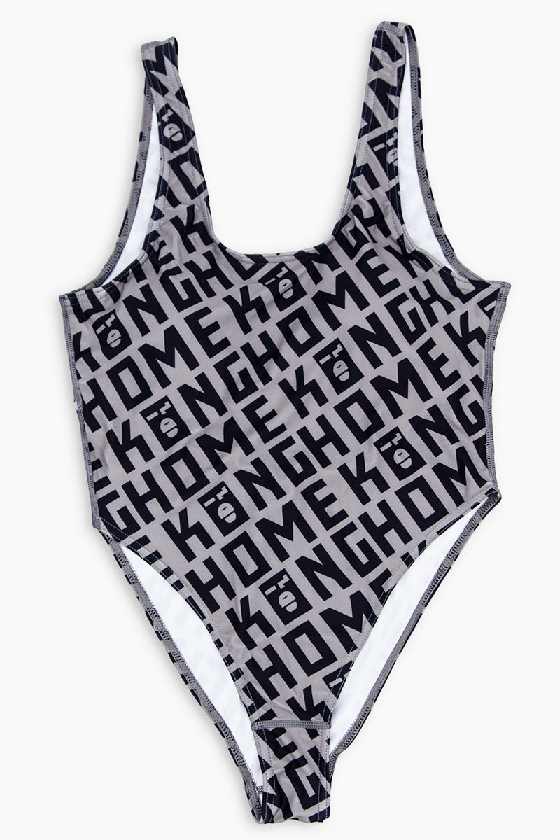 SWIMSUIT ONE PIECE BLACK/GREY