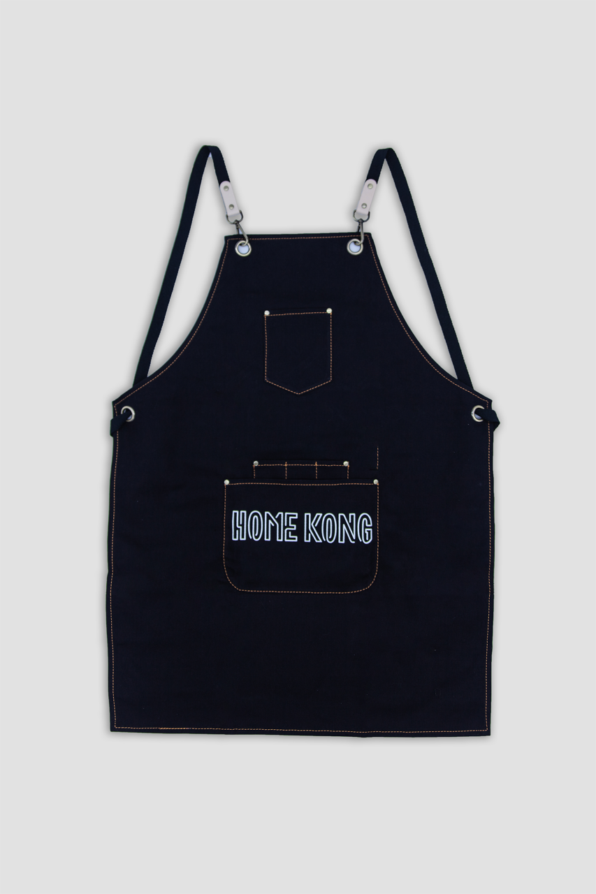 ALAN CHAN LOGO DENIM APRON DARK BLUE