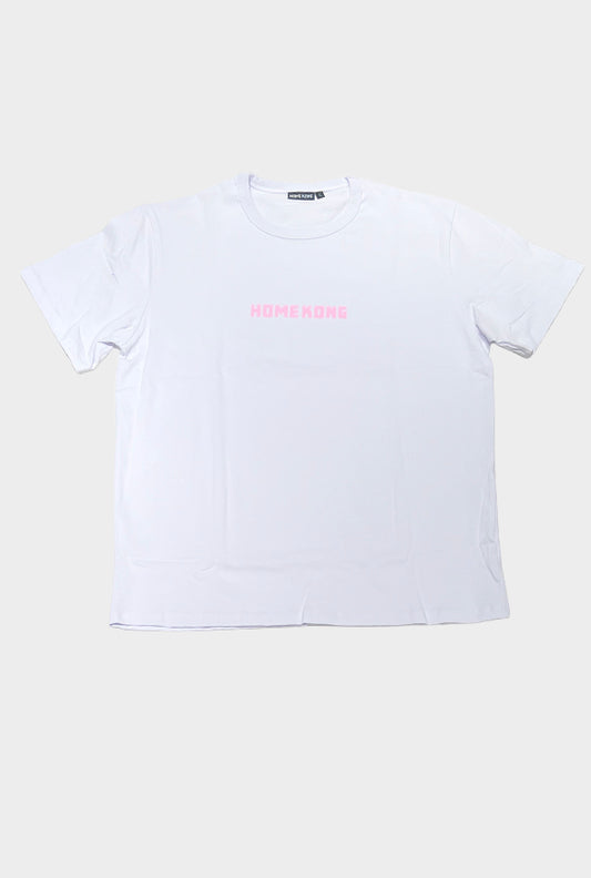 HOMEKONG PINK BUBBLE PRINT TEE WHITE