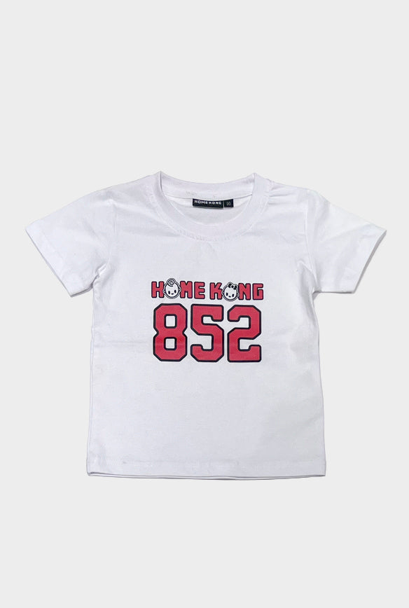 RED HOMEKONG 852 KIDS TEE WHITE
