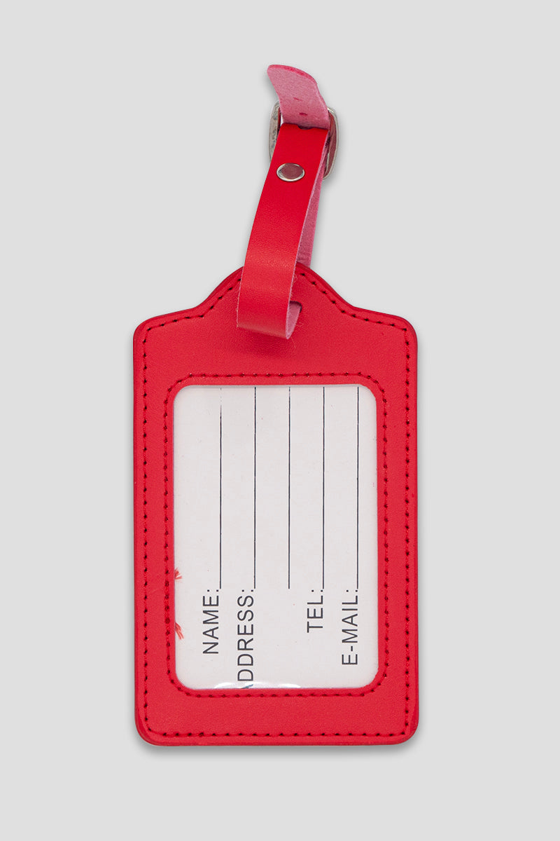 LUGGAGE TAG BUILDING LOGO RED