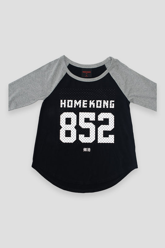 EIGHT5TWO RAGLAN SLEEVE WOMENS TEE BLACK